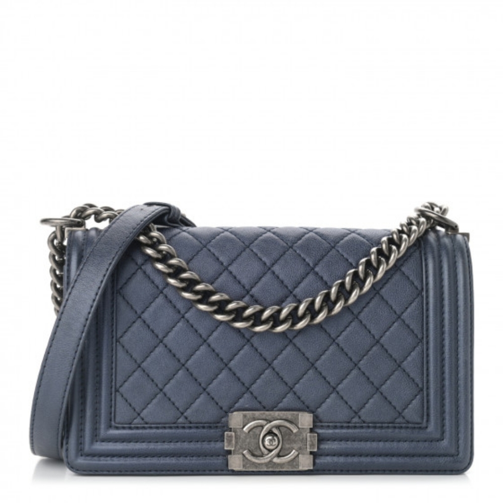 COPY CHANEL Calfskin Quilted Boy Flap Shoulder Bag